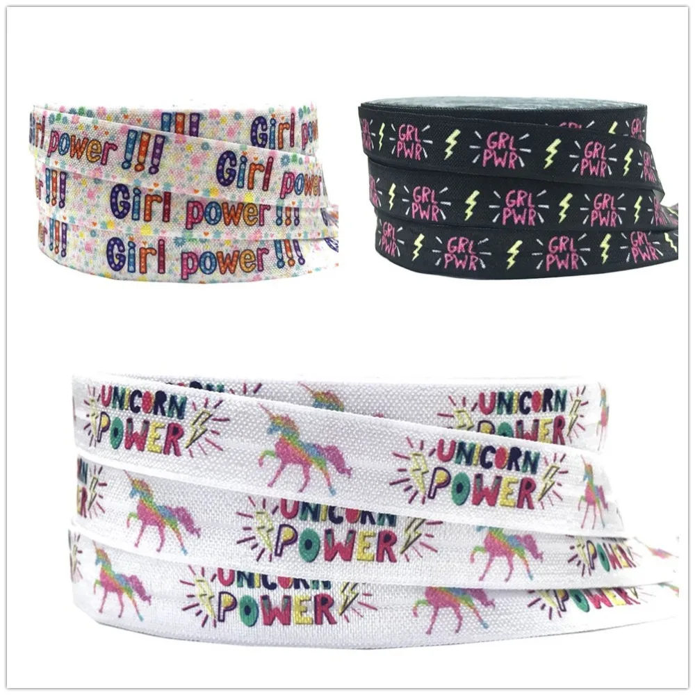 5 Yards 16mm Girl Power fold over elastic Wristband Shoe Lace DIY Crafts Hair tie Accessories Unicorn Party Decoration
5 Yards 16mm Girl Power fold over elastic Wristband Shoe Lace DIY Crafts Hair tie Accessories Unicorn Party Decoration