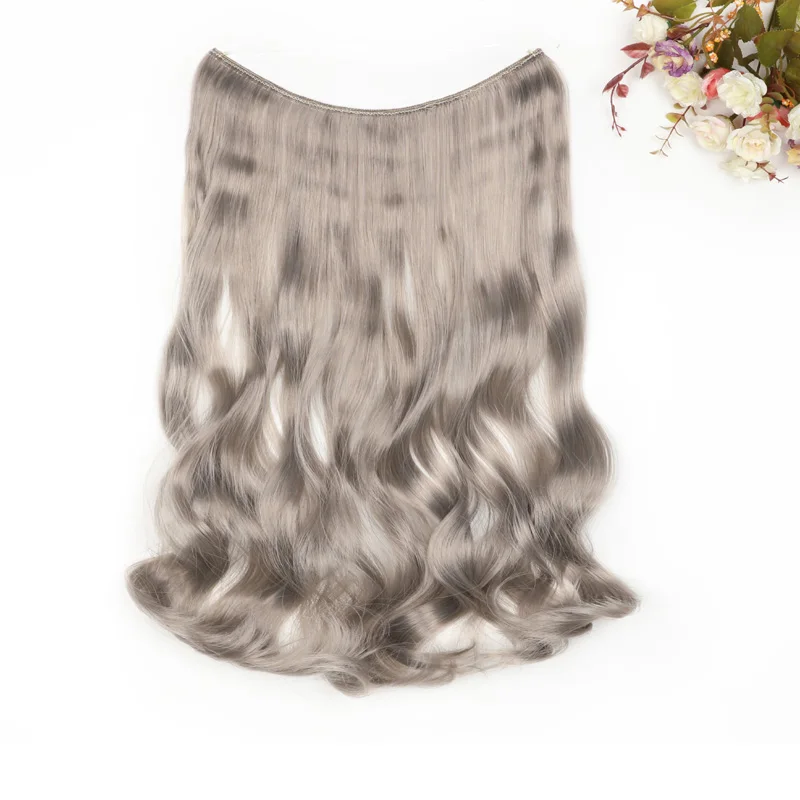 MISS WIG Women Fish Line No Clips In Hair Extensions 25 CM Natural Wavy Blonde Black 20 Colors Available Synthetic Hair Piece (5)