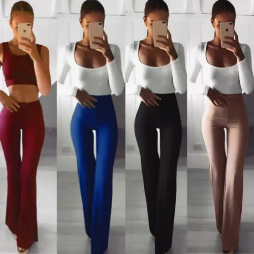 Women's Lady arrival Clothing Palazzo Flared Wide Leg Pants High Waist OL Ladies Career Long Trousers 
Women's Lady arrival Clothing Palazzo Flared Wide Leg Pants High Waist OL Ladies Career Long Trousers