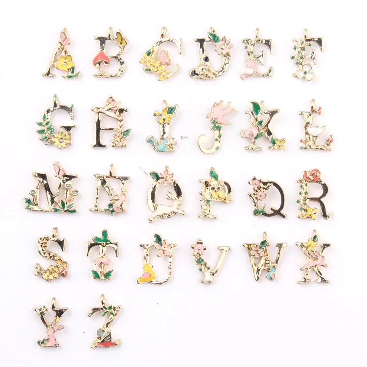 10pcs 12*18MM Gold enamel flower alphabet charms DIY capital letter beads initial pendants alloy jewelry making accessories
10pcs 12*18MM Gold enamel flower alphabet charms DIY capital letter beads initial pendants alloy jewelry making accessories