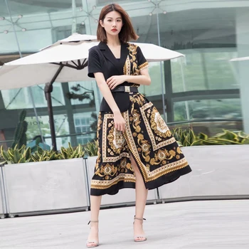 Long Dress High Quality 2020 Summer New Women'S Fashion Party Casual Sexy Workplace Vintage Elegant Chic Stitching Print Dresses
Long Dress High Quality 2020 Summer New Women'S Fashion Party Casual Sexy Workplace Vintage Elegant Chic Stitching Print Dresses