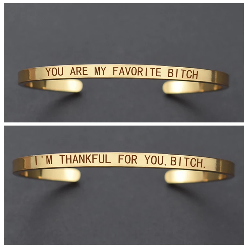 Friendship Bracelet " You Are My Favorite Bitchs " Letter Engraved Bracelet Best Friend Bracelet Best Friends Jewelry Gift
Friendship Bracelet " You Are My Favorite Bitchs " Letter Engraved Bracelet Best Friend Bracelet Best Friends Jewelry Gift