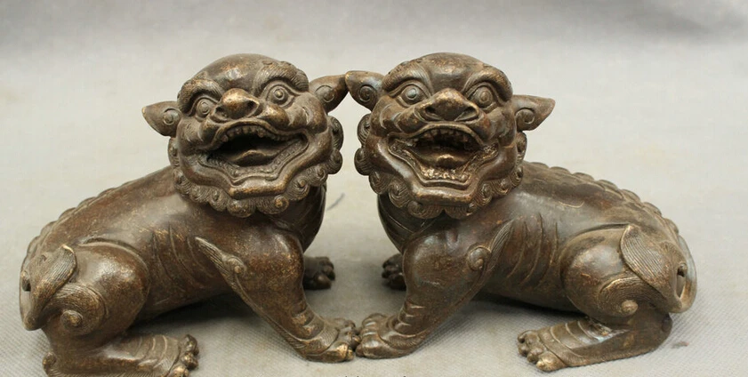 S3779 Old Chinese Bronze Wealth Evil Spirits Dragon Beast Kylin Pi Xiu Statue Pair Set D0317
S3779 Old Chinese Bronze Wealth Evil Spirits Dragon Beast Kylin Pi Xiu Statue Pair Set D0317