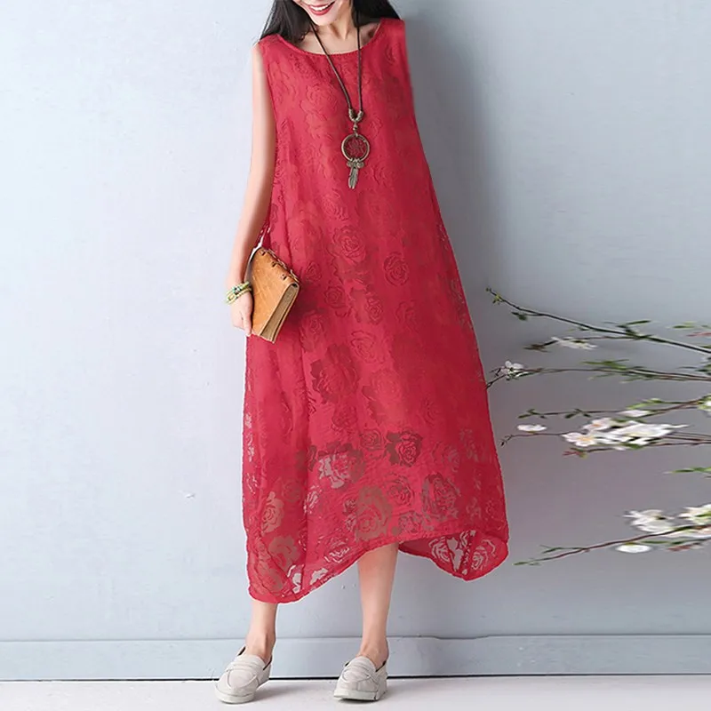 Oversiezd ZANZEA Casual Fashion Women Crew Neck Sleeveless Vestidos 2019 Summer Ladies Solid Lace Crochet Party Long Sundress
Oversiezd ZANZEA Casual Fashion Women Crew Neck Sleeveless Vestidos 2019 Summer Ladies Solid Lace Crochet Party Long Sundress