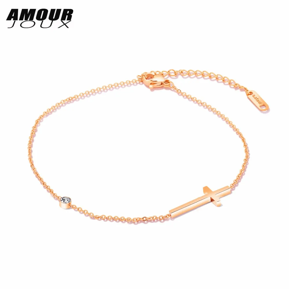 Simple Summer Rose Gold Color Cross Charm With Clear Zircon Leg Chain Anklet For Women Ankle Bracelets Foot Jewelry
Simple Summer Rose Gold Color Cross Charm With Clear Zircon Leg Chain Anklet For Women Ankle Bracelets Foot Jewelry