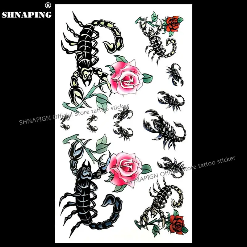 SHNAPIGN Sexy Scorpion Rose Temporary Tattoo Body Art Arm Flash Tattoo Stickers 17*10cm Waterproof Fake Henna Painless Sticker
SHNAPIGN Sexy Scorpion Rose Temporary Tattoo Body Art Arm Flash Tattoo Stickers 17*10cm Waterproof Fake Henna Painless Sticker