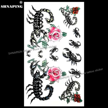 SHNAPIGN Sexy Scorpion Rose Temporary Tattoo Body Art Arm Flash Tattoo Stickers 17*10cm Waterproof Fake Henna Painless Sticker
SHNAPIGN Sexy Scorpion Rose Temporary Tattoo Body Art Arm Flash Tattoo Stickers 17*10cm Waterproof Fake Henna Painless Sticker