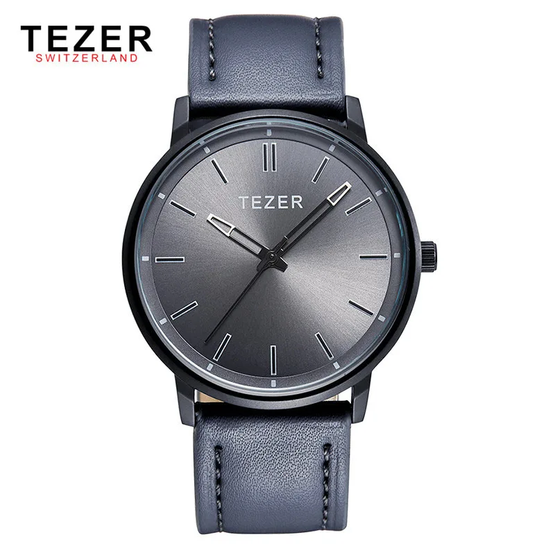 Tezer часы бизнес мужские кварцевые ультратонкий мода швейцария T5025|relogio brand|relogio