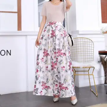 Fashion Women Plus Size 3XL 2XL Spring Summer Skirt Elastic High Waist Long Skirt Vintage Floral Print Floor Skirts With Pocket
Fashion Women Plus Size 3XL 2XL Spring Summer Skirt Elastic High Waist Long Skirt Vintage Floral Print Floor Skirts With Pocket