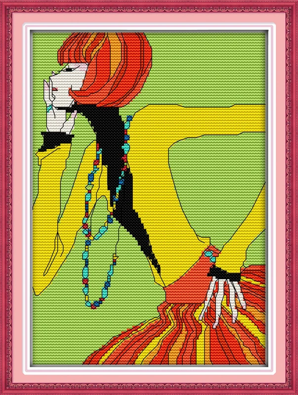 Fashion girl , counted printed on fabric DMC 14CT 11CT Cross Stitch kits,embroidery needlework Sets, Home Decor
Fashion girl , counted printed on fabric DMC 14CT 11CT Cross Stitch kits,embroidery needlework Sets, Home Decor
