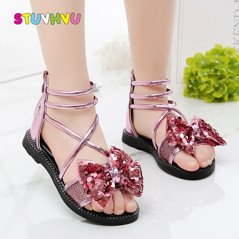 Fashion Girls Sandals Princess Shoes Summer New Bow Sequins Kids Sandals Girl Roman Sandals 2019 Leather Flats Pink Black Silver
Fashion Girls Sandals Princess Shoes Summer New Bow Sequins Kids Sandals Girl Roman Sandals 2019 Leather Flats Pink Black Silver