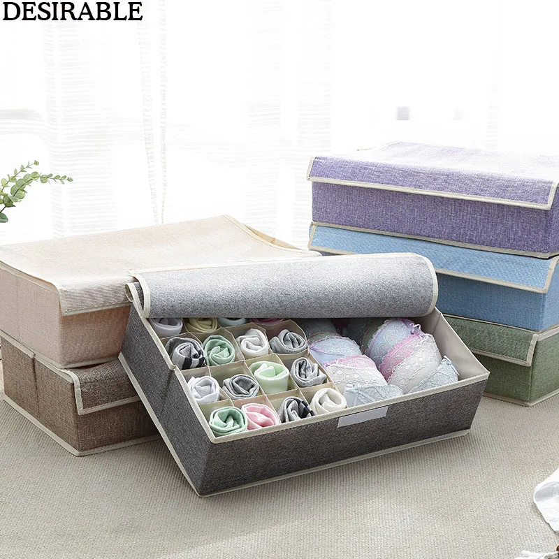 New storage box organizer Flodable washable Cotton linen Underwear Socks Bra holder Partition grid Large capacity Storage Boxes
New storage box organizer Flodable washable Cotton linen Underwear Socks Bra holder Partition grid Large capacity Storage Boxes