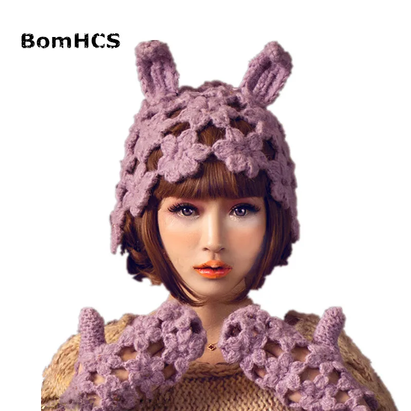 BomHCS Fashion Lady's Sweet Rabbit Ears Beanie+ Gloves Autumn Winter Handmade Knitted Flower Beret Hat Mittens
BomHCS Fashion Lady's Sweet Rabbit Ears Beanie+ Gloves Autumn Winter Handmade Knitted Flower Beret Hat Mittens