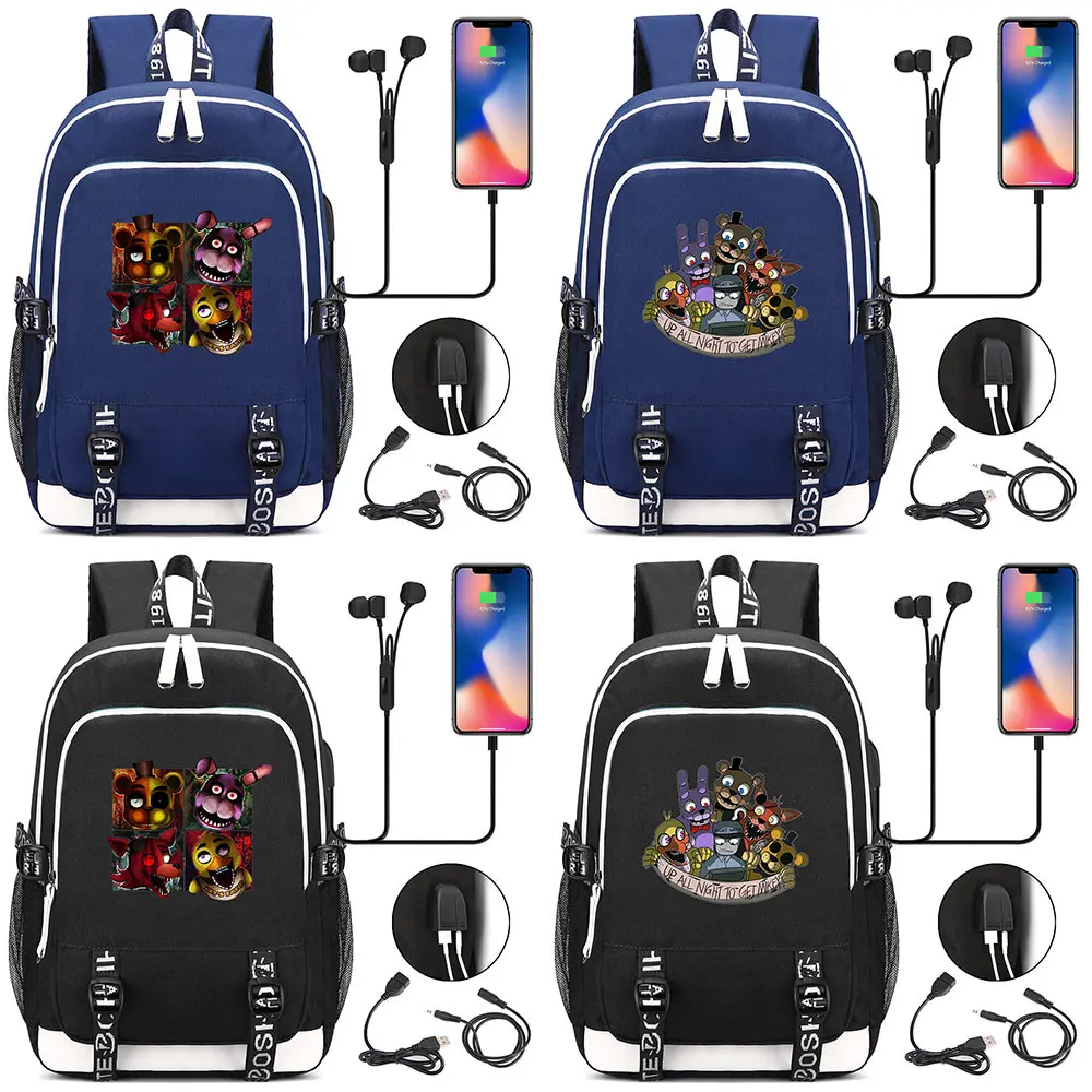 2019 New Games Five Nights at Freddys USB Headphone Jack Boy Girl School bag Women Teenagers Canvas Men Laptop Backpack Packsack
2019 New Games Five Nights at Freddys USB Headphone Jack Boy Girl School bag Women Teenagers Canvas Men Laptop Backpack Packsack