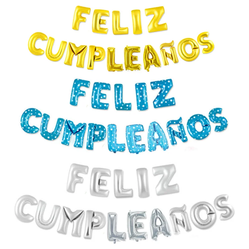 16 inch Letters FELIZ CUMPLEANOS Foil Balloons Happy Birthday Party Decoration Kids Alphabet Air Balloons Baby Shower Supplies
16 inch Letters FELIZ CUMPLEANOS Foil Balloons Happy Birthday Party Decoration Kids Alphabet Air Balloons Baby Shower Supplies