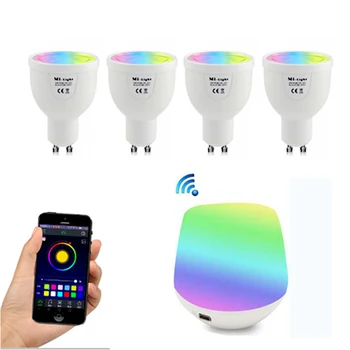 GU10 5W RGBW Lamp 85-265V LED Milight RGB Bulb Spotlight light + Wireless WiFi Remote Controller Box For Party Lighting
GU10 5W RGBW Lamp 85-265V LED Milight RGB Bulb Spotlight light + Wireless WiFi Remote Controller Box For Party Lighting
