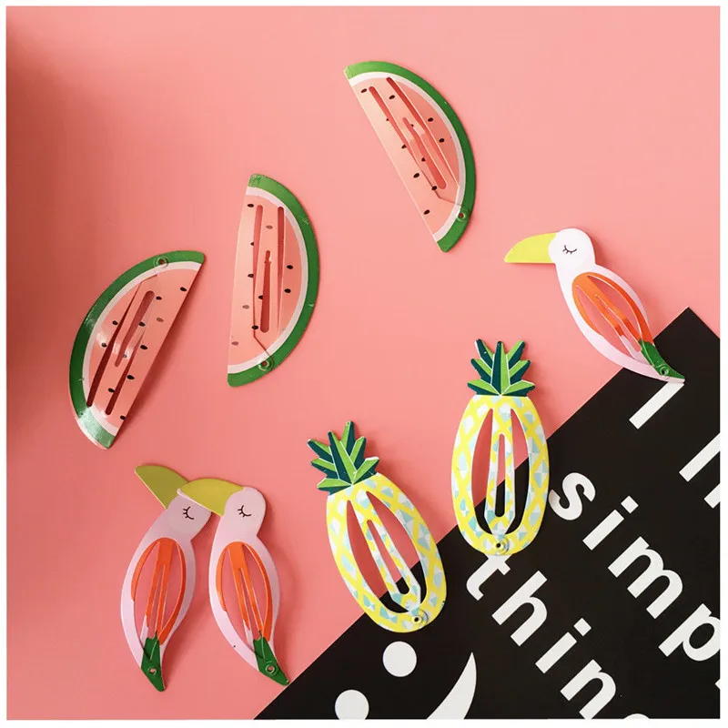 1pc New Kids Hair Accessories Fruit Pineapple Hairpins Children Paint BB Clip Girls Cute Cartoon Watermelon Bird Hair Clips
1pc New Kids Hair Accessories Fruit Pineapple Hairpins Children Paint BB Clip Girls Cute Cartoon Watermelon Bird Hair Clips