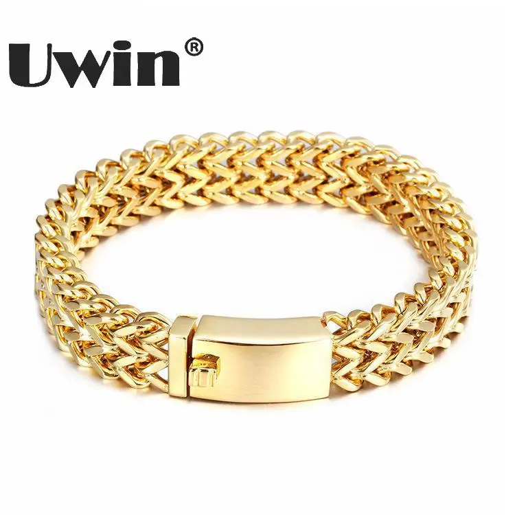 Uwin Mens Bracelets 2017 Top Quality 316L Stainless Steel Two Franco Link Charm Bracelet Hiphop Rock Men Jewelry Dropshippping
Uwin Mens Bracelets 2017 Top Quality 316L Stainless Steel Two Franco Link Charm Bracelet Hiphop Rock Men Jewelry Dropshippping
