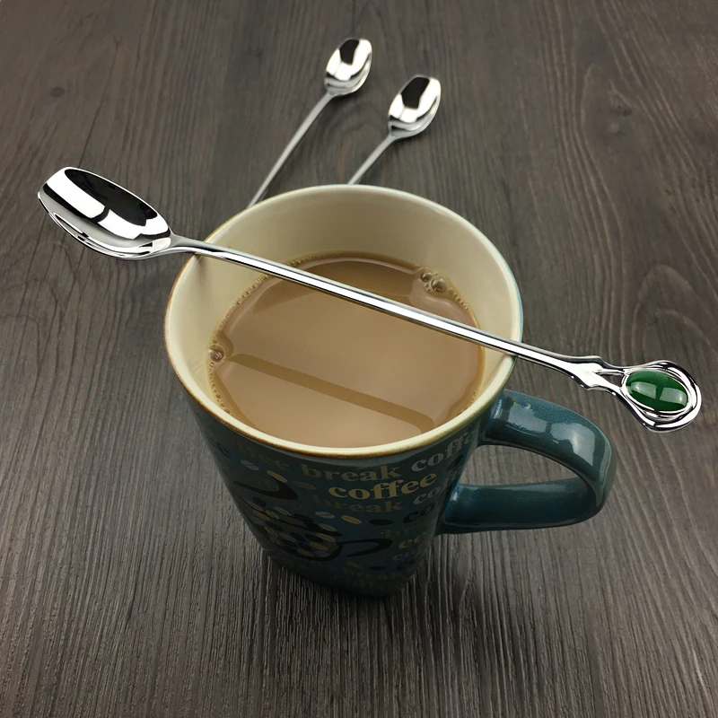Cute Stainless Steel Honey Spoon Long Handle Spoon Stirring Mixing Cutlery Beautiful Creative Tableware Red Green Ruby Pattern
Cute Stainless Steel Honey Spoon Long Handle Spoon Stirring Mixing Cutlery Beautiful Creative Tableware Red Green Ruby Pattern