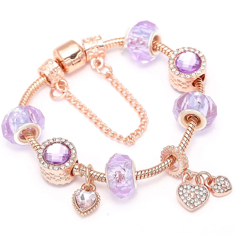 BAOPON Purple Crystal Beads Charm Bracelets With Heart Pendant Snake Chain Fine Bracelets For Women Jewelry Gift Dropshipping
BAOPON Purple Crystal Beads Charm Bracelets With Heart Pendant Snake Chain Fine Bracelets For Women Jewelry Gift Dropshipping