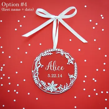 Personalized Acrylic Holiday Wreath Christmas Ornament,Christmas gift tags,First Christmas
Personalized Acrylic Holiday Wreath Christmas Ornament,Christmas gift tags,First Christmas