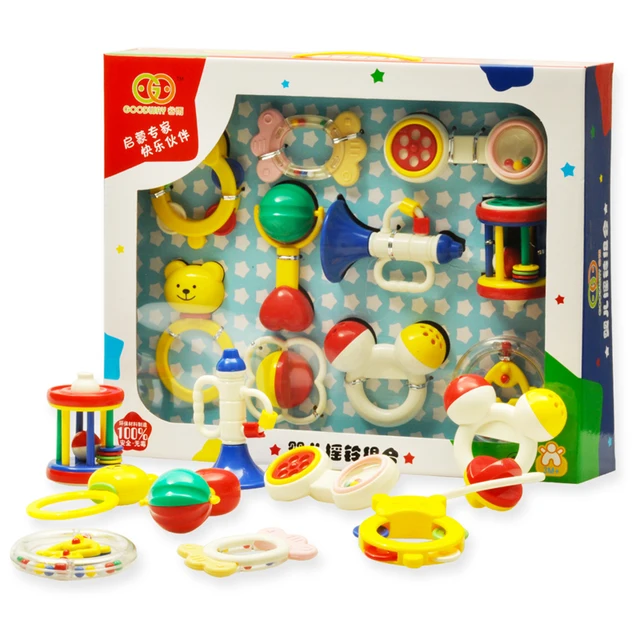 teethers combination set gift box baby puzzle bell newborn toy 0