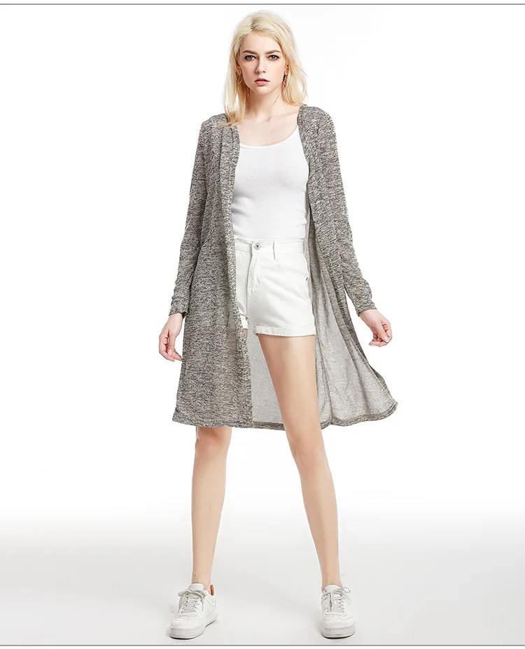 2018 spring new women's thin knit cardigan Europe and the United States loose large size shawl jacket sunscreen clothing (6)