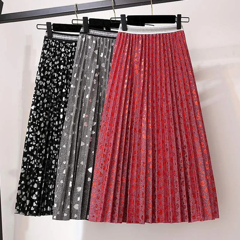 Sweet Hearts Dobby Metallic Gauze Long Pleated Skirt Shimmering Cute Dotted Mid Calf Long Skirts
Sweet Hearts Dobby Metallic Gauze Long Pleated Skirt Shimmering Cute Dotted Mid Calf Long Skirts