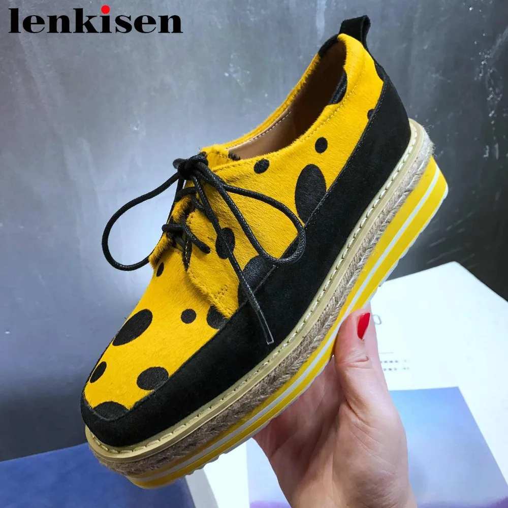 Lenkisen vintage leopard luxury horsehair med bottom lace up casual shoes cow suede sqaure toe platform dating women pumps L2fb
Lenkisen vintage leopard luxury horsehair med bottom lace up casual shoes cow suede sqaure toe platform dating women pumps L2fb