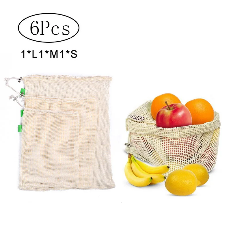 6Pcs/Set Eco Friendly Storage Bag Reusable Produce Bags Mesh Fruit Vegetable Ecologico Storage Bags Home Kitchen Accessories
6Pcs/Set Eco Friendly Storage Bag Reusable Produce Bags Mesh Fruit Vegetable Ecologico Storage Bags Home Kitchen Accessories