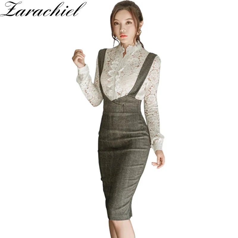 Zarachiel 2019 Spring Summer Women 2 Piece Set Dress Korean Elegant White Lace Shirt Top + Split Pencil Overalls Skirt Suit Lady
Zarachiel 2019 Spring Summer Women 2 Piece Set Dress Korean Elegant White Lace Shirt Top + Split Pencil Overalls Skirt Suit Lady