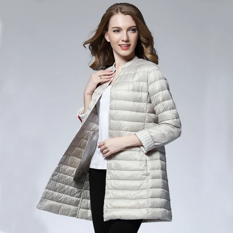 Woman Spring Padded Warm Coat Ultra Light Duck Down Jacket Long Female Overcoat Slim Solid Jackets Winter Coat Portable Parkas
Woman Spring Padded Warm Coat Ultra Light Duck Down Jacket Long Female Overcoat Slim Solid Jackets Winter Coat Portable Parkas