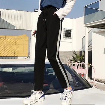 Fashion Korean Women Cropped Pants Side Striped High Waist Slim Stretch Trouser Ladies Girl Spring Fall Casual Trousers Ladies
Fashion Korean Women Cropped Pants Side Striped High Waist Slim Stretch Trouser Ladies Girl Spring Fall Casual Trousers Ladies