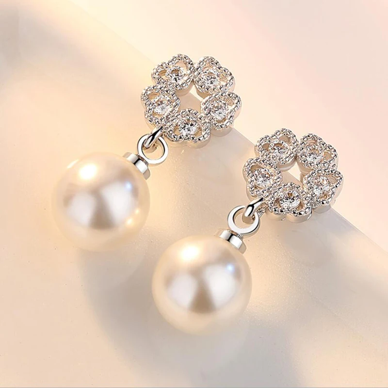 KOFSAC Charm 925 Sterling Silver Stud Earrings Jewelry Female Cute/Romantic Crystal Heart Pearl Earring Girl Engagement Gifts
KOFSAC Charm 925 Sterling Silver Stud Earrings Jewelry Female Cute/Romantic Crystal Heart Pearl Earring Girl Engagement Gifts