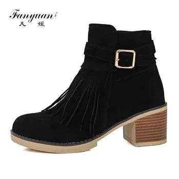 High Quality Ankle Boot Sweet Fringe Casual Ladies Chelsea Boot Flock Ankle Boots Women Thick High Heel Ankle Boots Scarpe Donna
High Quality Ankle Boot Sweet Fringe Casual Ladies Chelsea Boot Flock Ankle Boots Women Thick High Heel Ankle Boots Scarpe Donna