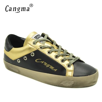 CANGMA Autumn Platform Sneakers Women Casual Shoes Genuine Leather Female Flats Black And Gold Handmade Breathable Footwear
CANGMA Autumn Platform Sneakers Women Casual Shoes Genuine Leather Female Flats Black And Gold Handmade Breathable Footwear