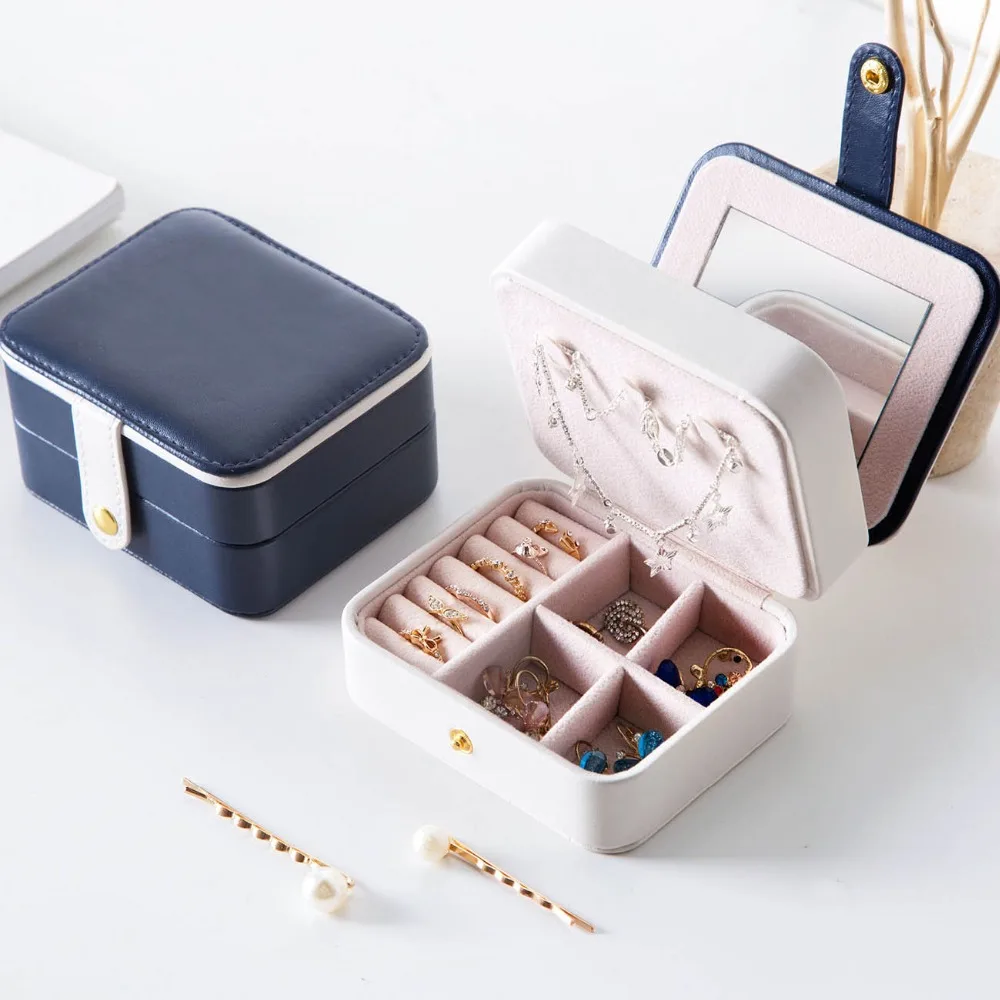 Leather Portable Fashion Jewelry Organizer Rectangle Leather Portable Fashion Jewelry Organizer Rectangle