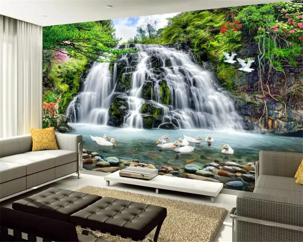 

beibehang Custom wallpaper 3d photo murals landscape scenery water waterfall mural living room wall paper mural papel de parede