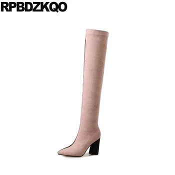 thigh high slip on suede slim women boots chunky genuine leather heel pointed toe luxury real long winter over the knee shoes
thigh high slip on suede slim women boots chunky genuine leather heel pointed toe luxury real long winter over the knee shoes
