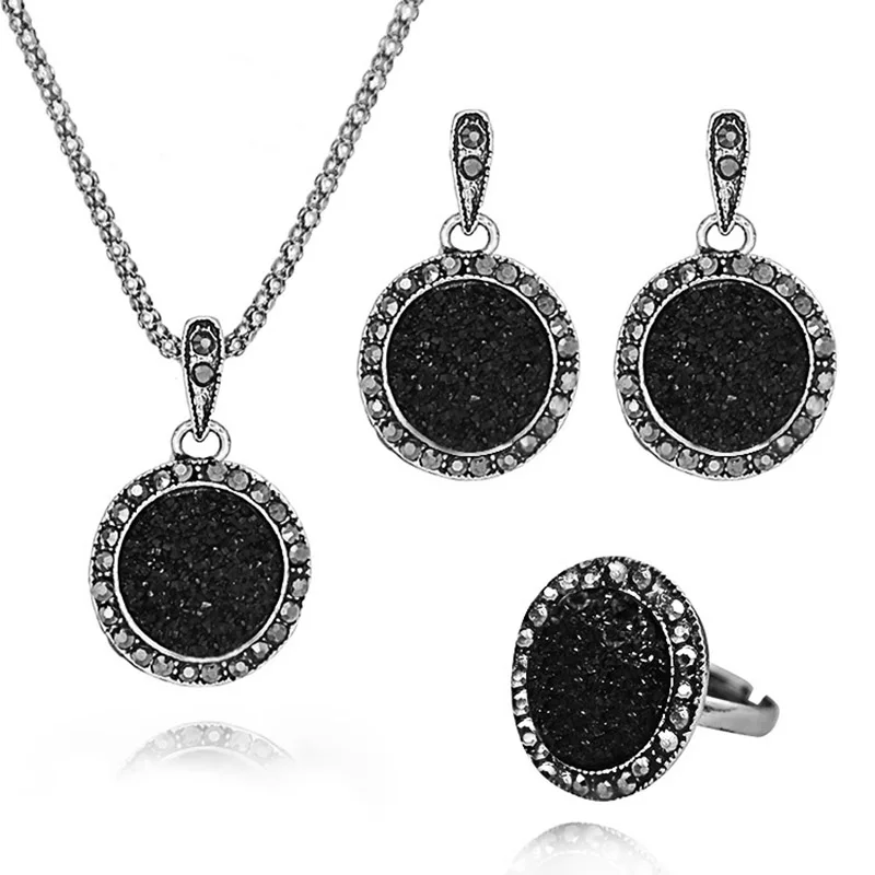 Jewelry Set Necklaces/Earrings/Rings For Women Geometric Round Circle Crushed Stone Set of 3 Bijoux Accessories Party Gift NB104
Jewelry Set Necklaces/Earrings/Rings For Women Geometric Round Circle Crushed Stone Set of 3 Bijoux Accessories Party Gift NB104