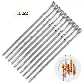 10Pcs Long Stainless Steel BBQ Grill Bar Sticks Set with Handle Reusable Barbecue Skewers Outdoor Camping #4W
10Pcs Long Stainless Steel BBQ Grill Bar Sticks Set with Handle Reusable Barbecue Skewers Outdoor Camping #4W