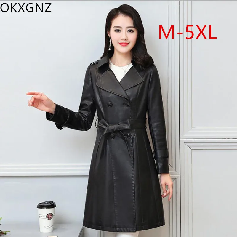 2018 Spring Women's Korean Fashion Temperament Long-sleeved Slim Long Leather Jacket Hooded Belt Leather Coat Plus Size M-5XL
2018 Spring Women's Korean Fashion Temperament Long-sleeved Slim Long Leather Jacket Hooded Belt Leather Coat Plus Size M-5XL