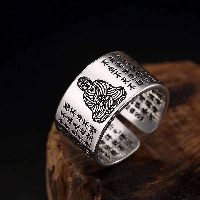 925 Sterling Silver Antique store Ring Buddhism Ring THAI Vintage Gift Men woman Religion Totem Asia Gautama Buddha texts
925 Sterling Silver Antique store Ring Buddhism Ring THAI Vintage Gift Men woman Religion Totem Asia Gautama Buddha texts
