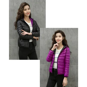 Duck Coats Women Hooded Jacket Ultra Light Down Jacket With Bag Travel Double Side Reversible Feather Jackets Plus Size Outwear
Duck Coats Women Hooded Jacket Ultra Light Down Jacket With Bag Travel Double Side Reversible Feather Jackets Plus Size Outwear
