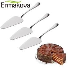Ermakova bolo servidor 3 pçs/lote 22.5cm comprimento de aço inoxidável lâmina borda serrilhada cortador pizza servidor bolo cortador titular do bolo(China)