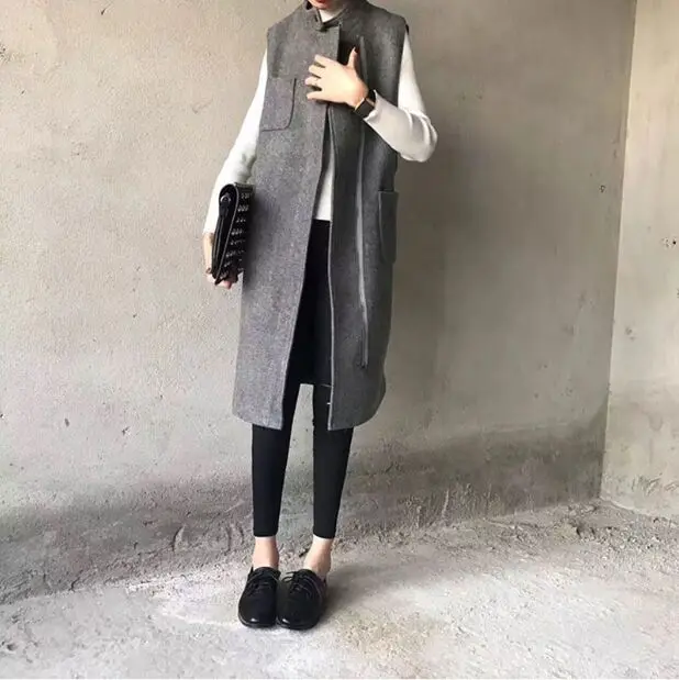 2018 Women Vest Elegant Office Lady Pocket Coat Sleeveless Vests Jacket Outwear Medium Long Waistcoat Colete Feminino
2018 Women Vest Elegant Office Lady Pocket Coat Sleeveless Vests Jacket Outwear Medium Long Waistcoat Colete Feminino