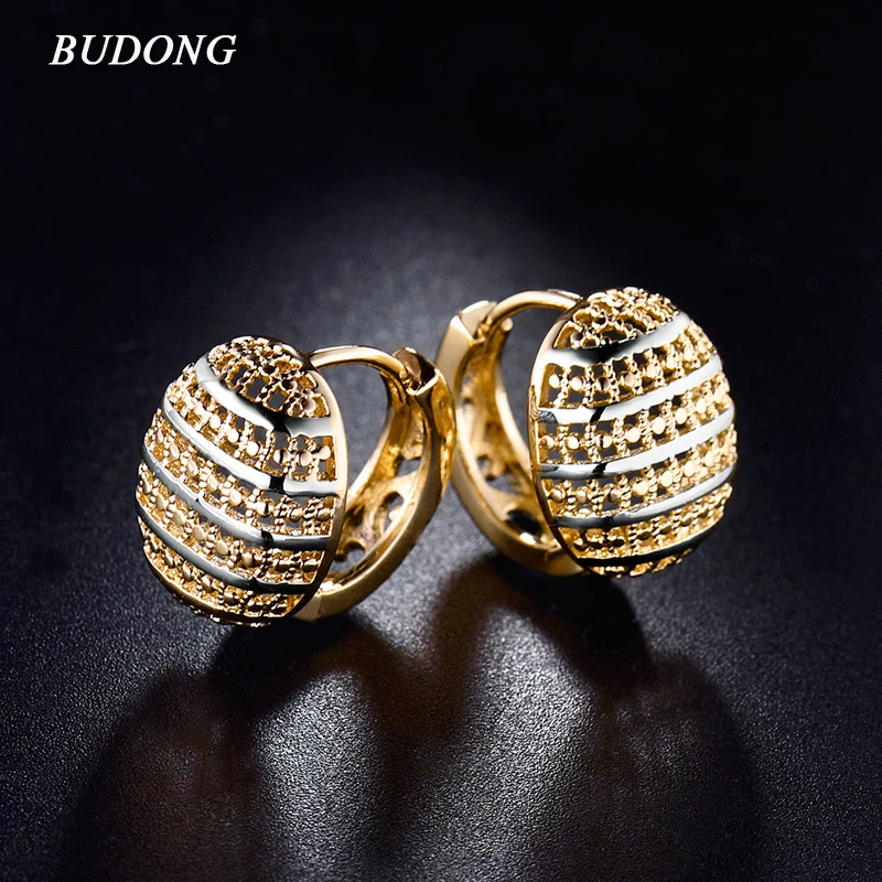 BUDONG 3 colors Hoop Earing Rose Gold-Color Hoop Earring Basket Shaped Half Ball Wedding Party Hoop Earings for Women XUE401
BUDONG 3 colors Hoop Earing Rose Gold-Color Hoop Earring Basket Shaped Half Ball Wedding Party Hoop Earings for Women XUE401