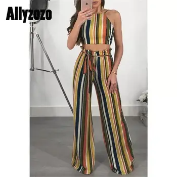 Allyzozo Sexy Streetwear 2 Pieces Set Top and Panty Striped Tee Crop Tops and High Waist Belt Trousers
Allyzozo Sexy Streetwear 2 Pieces Set Top and Panty Striped Tee Crop Tops and High Waist Belt Trousers