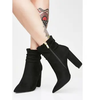 Abesire Women Fashion Kid Suede Chunky Heels Ankle Boots Female Solid Black Side Zipper Short Boots Girls Pleated Dress Shoes
Abesire Women Fashion Kid Suede Chunky Heels Ankle Boots Female Solid Black Side Zipper Short Boots Girls Pleated Dress Shoes