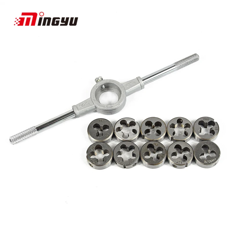 11pcs Metric Hss Circular Die Set With Wrench M6 M7 M8 M10 M12 Screw Thread Plugs Taps Manual Metalworking Hand Tool Sets
11pcs Metric Hss Circular Die Set With Wrench M6 M7 M8 M10 M12 Screw Thread Plugs Taps Manual Metalworking Hand Tool Sets